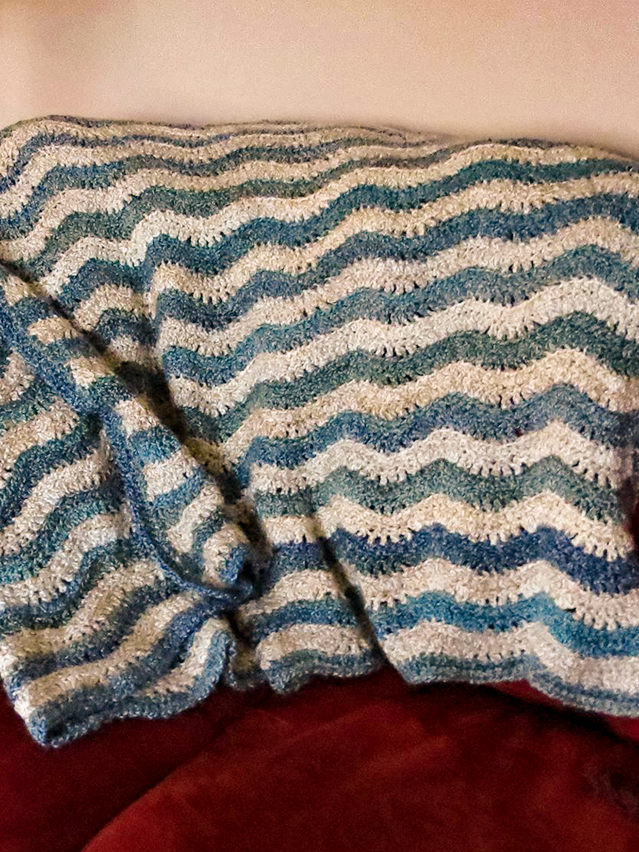 Sand and Sky Waves Afghan