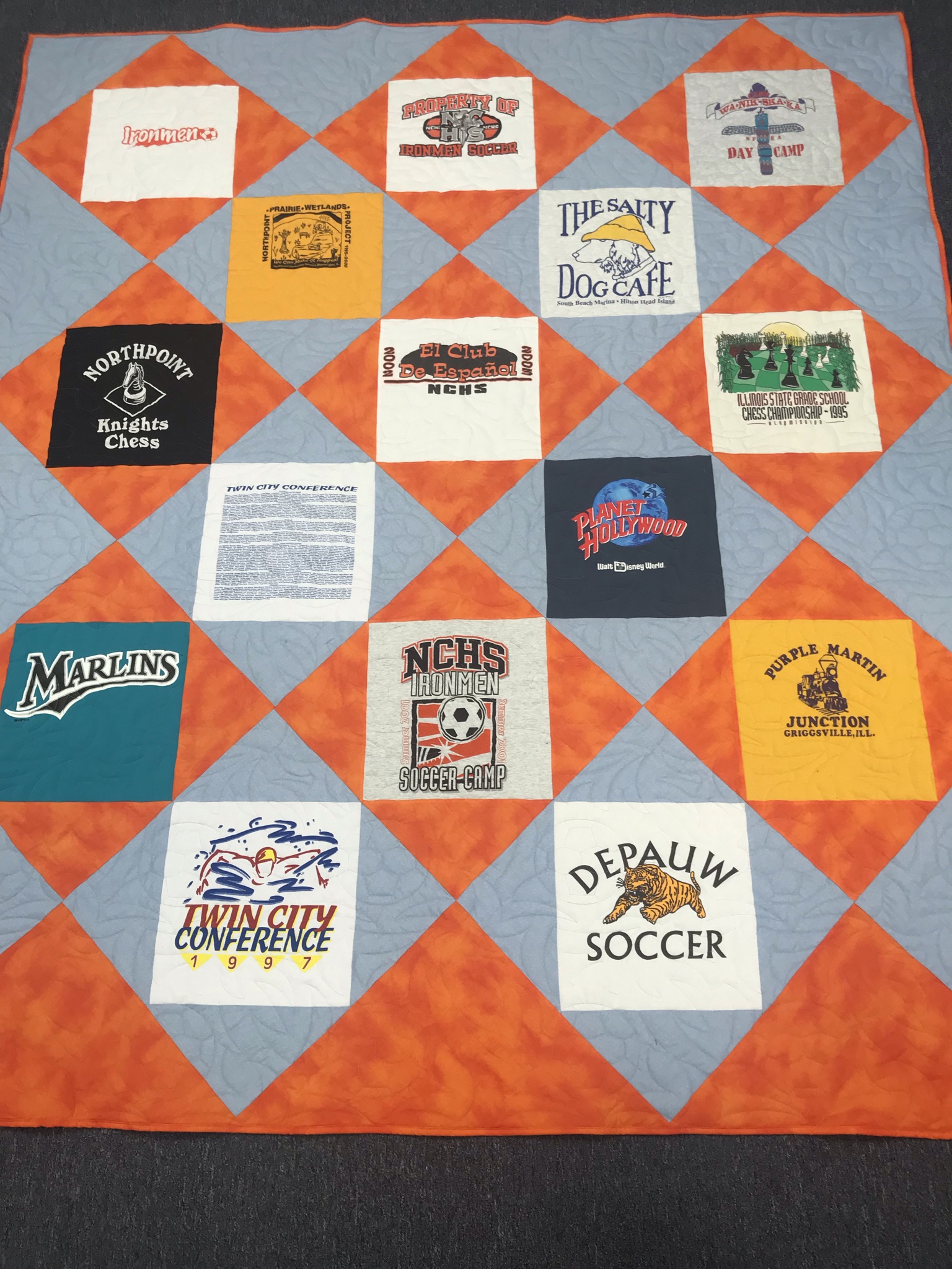 Jake's Quilt Set in Diamond Blocks