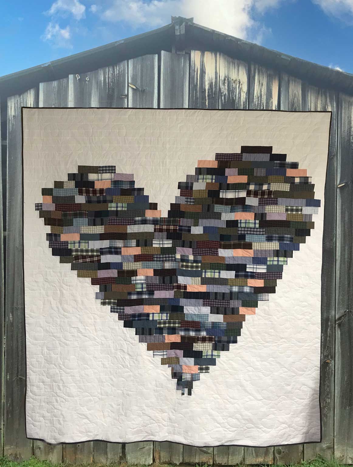 Memory Quilt With Heart Shape