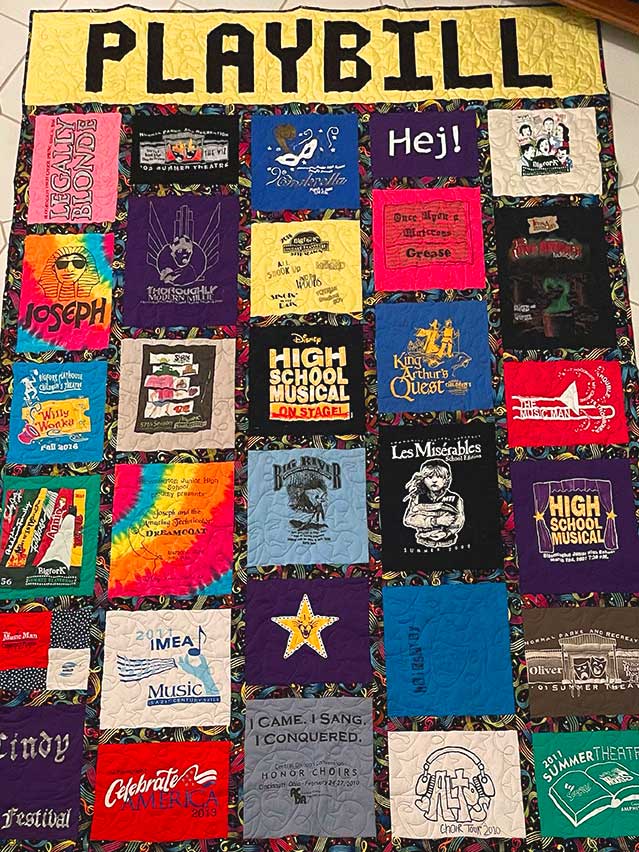 Brittany's tee shirts from all the plays she has been in